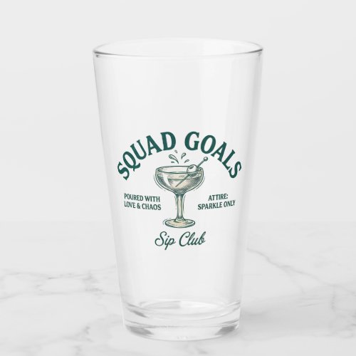 Funny Retro Cocktail Party Design Glass