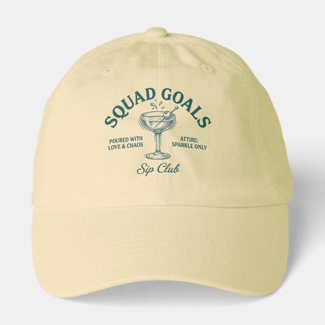 Funny Retro Cocktail Party Design Hat (Front)
