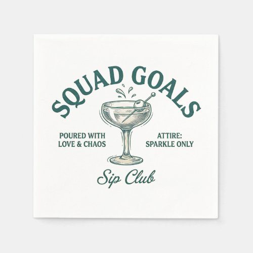 Funny Retro Cocktail Party Design Napkins