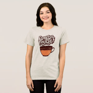 Funny Retro Coffee Quote T-Shirt  Tri-Blend Shirt