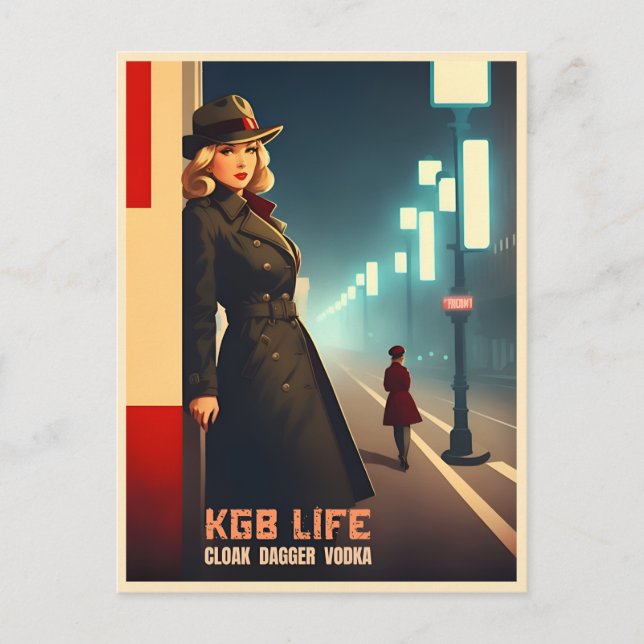 Funny Retro Cold War Soviet USSR KGB Humor Postcard (Front)