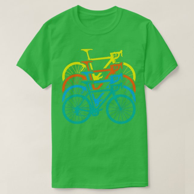 Funny Retro Color Bicycle T-Shirt (Design Front)
