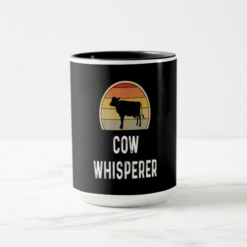 Funny Retro Cow Farmer Funny Cow Lover Gift Mug