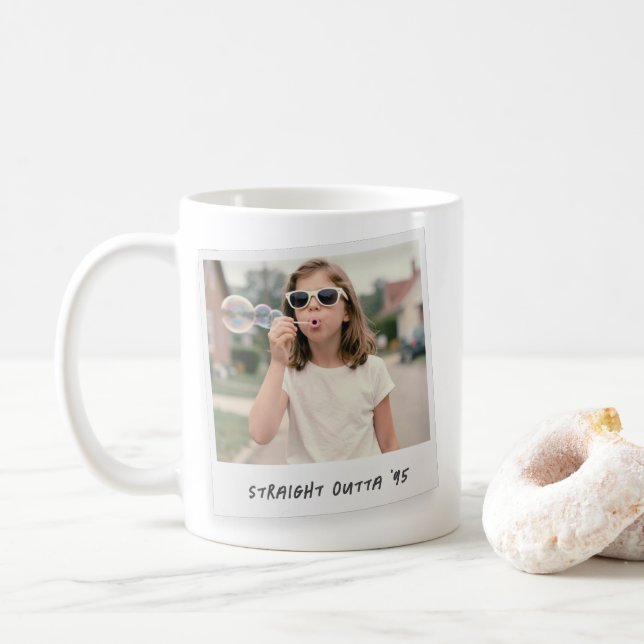 Funny Retro Custom Photo  Coffee Mug (With Donut)
