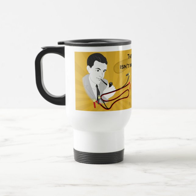 Funny Retro Dad Coffee Travel Mug (Left)