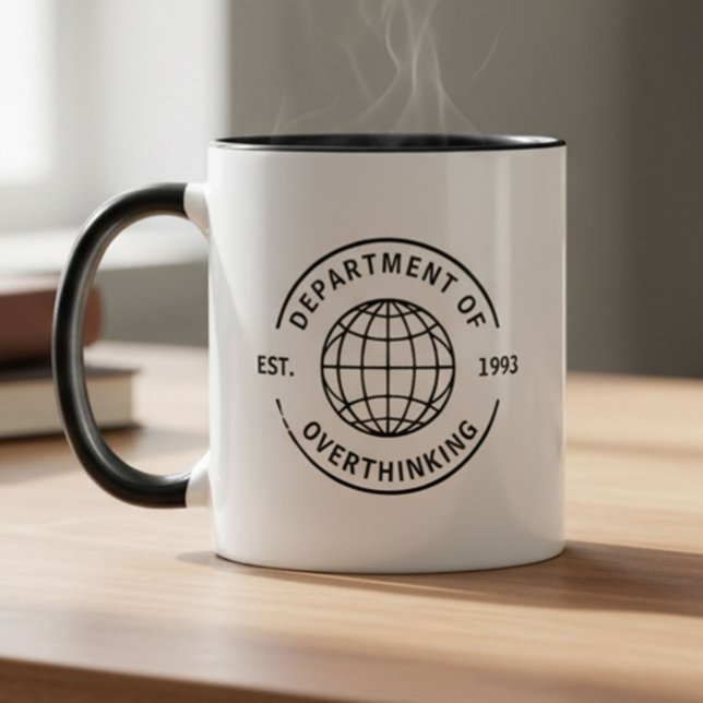 Funny Retro Department of Overthinking Introvert Mug (Creator Uploaded)