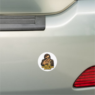 Funny Retro Detective Wasting Time Office Meme Car Magnet