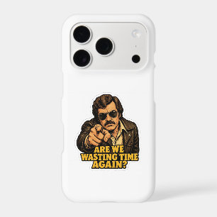 Funny Retro Detective Wasting Time Office Meme iPhone 17 Pro Case