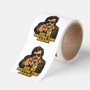 Funny Retro Detective Wasting Time Office Meme Square Sticker