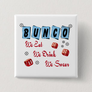 Funny Retro Dice Girls Night Out Bunco  Button