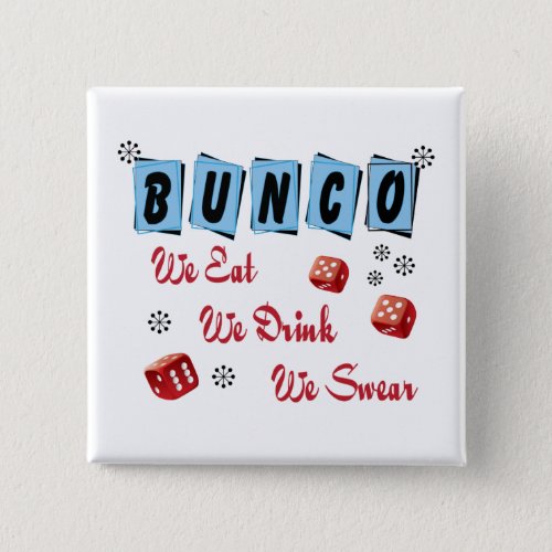 Funny Retro Dice Girls Night Out Bunco  Button