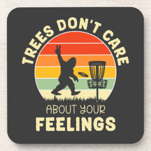 Funny Retro Disc Golf Design   Frisbee Lovers Beverage Coaster