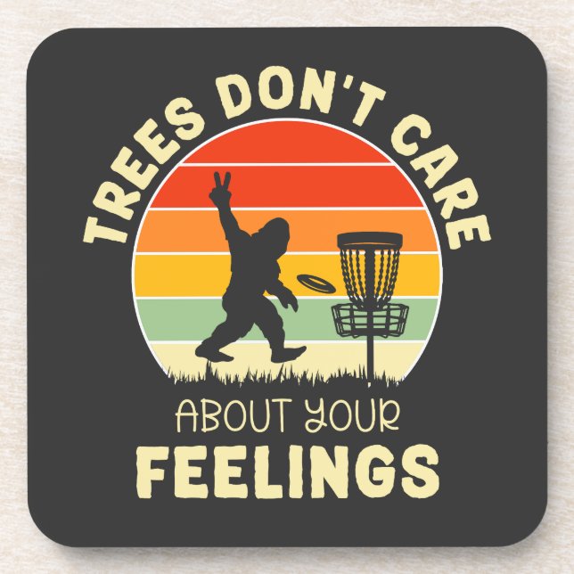 Funny Retro Disc Golf Design | Frisbee Lovers Beverage Coaster (Front)