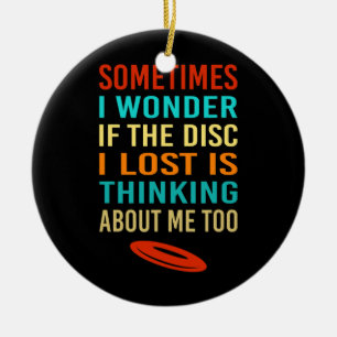 Funny Retro Disc Golf Lost Disc Frisbee  Ceramic Ornament