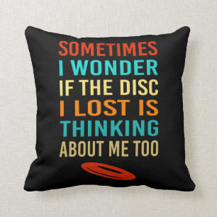 Funny Retro Disc Golf Lost Disc Frisbee Throw Pillow