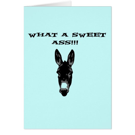 Funny Retro Donkey SweetAss Cards (Front)