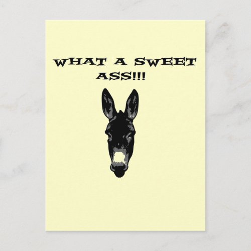 Funny Retro Donkey SweetAss Postcard