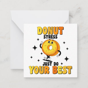 Funny Retro Donut motivational Quote Note Card