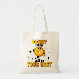 Funny Retro Donut motivational Quote Tote Bag