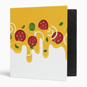 Funny Retro Dripping Pizza Cheese Keto Party 3 Ring Binder