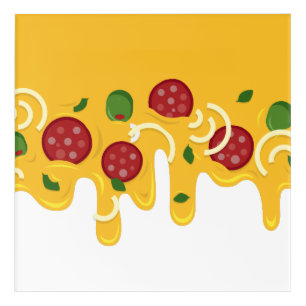 Funny Retro Dripping Pizza Cheese Keto Party Acrylic Print