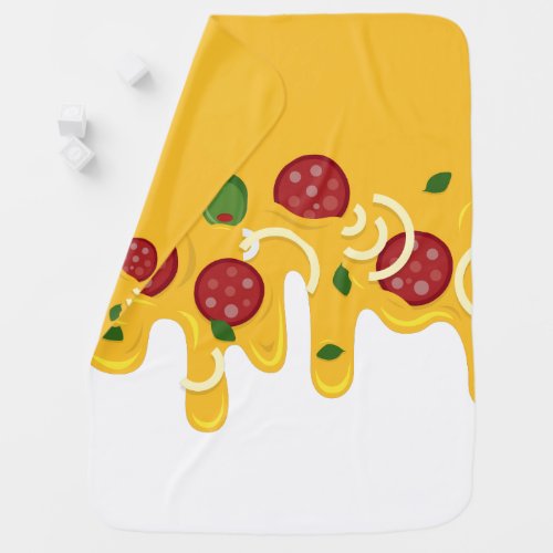 Funny Retro Dripping Pizza Cheese Keto Party Baby Blanket