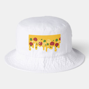 Funny Retro Dripping Pizza Cheese Keto Party Bucket Hat