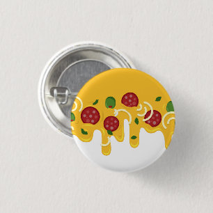 Funny Retro Dripping Pizza Cheese Keto Party Button