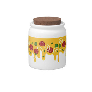 Funny Retro Dripping Pizza Cheese Keto Party Candy Jar
