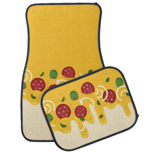 Funny Retro Dripping Pizza Cheese Keto Party Car Floor Mat