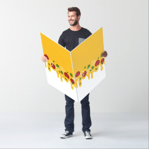 Funny Retro Dripping Pizza Cheese Keto Party Card