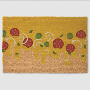 Funny Retro Dripping Pizza Cheese Keto Party Fiber Doormat