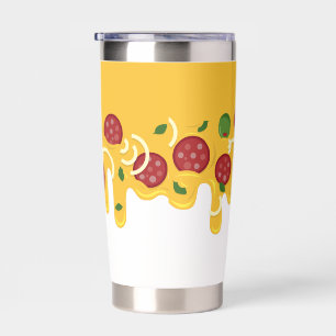 Funny Retro Dripping Pizza Cheese Keto Party Insulated Tumbler
