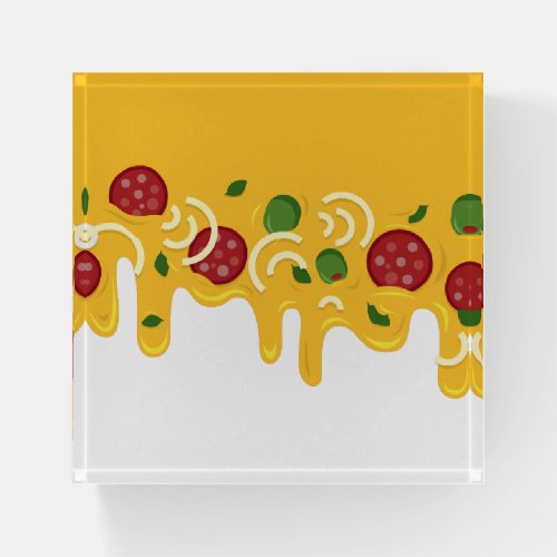 Funny Retro Dripping Pizza Cheese Keto Party Paperweight