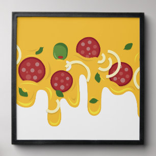 Funny Retro Dripping Pizza Cheese Keto Party Peel And Stick Photo Tile