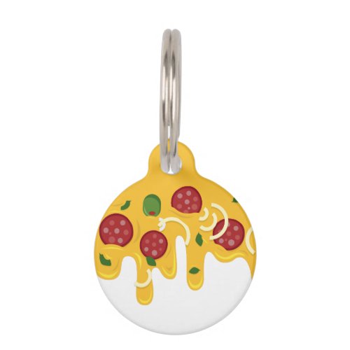 Funny Retro Dripping Pizza Cheese Keto Party Pet ID Tag