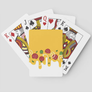 Funny Retro Dripping Pizza Cheese Keto Party Poker Cards