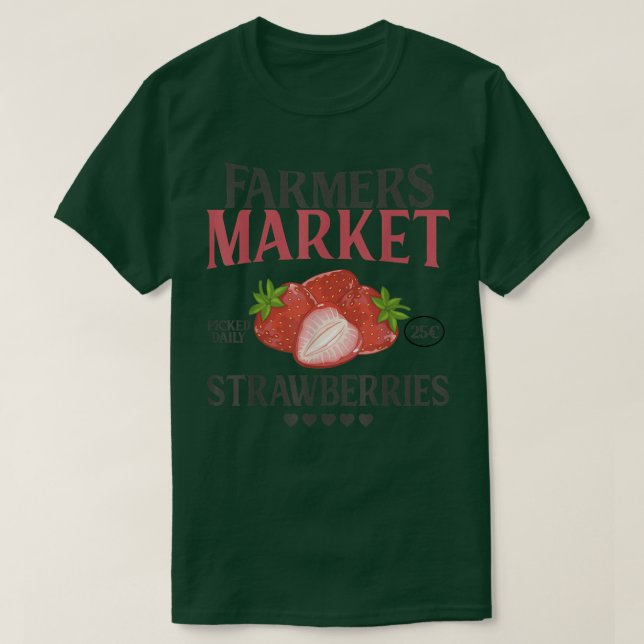 Funny Retro Farmer Market Graphic Strawberry  T-Shirt (Design Front)