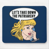 Funny Retro Feminist Pop Art Anti Patriarchy Mouse Pad (Front)