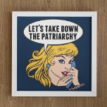 Funny Retro Feminist Pop Art Anti Patriarchy Poster<br><div class="desc">Let's Take Down the Patriarchy gift. Cute retro pop art feminism design for a strong pro choice woman voting for female leadership in our country. Stand up for women's rights and female empowerment with this cool political humor cartoon that features a pretty blonde leader planning a women's march on a...</div>