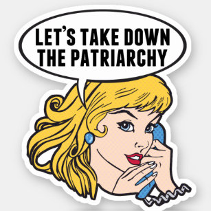 Funny Retro Feminist Pop Art Anti Patriarchy Sticker