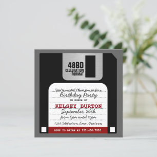 Funny Retro Floppy Disc Party Invitation