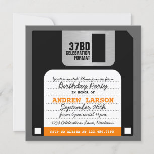 Funny Retro Floppy Disc Party Invitation