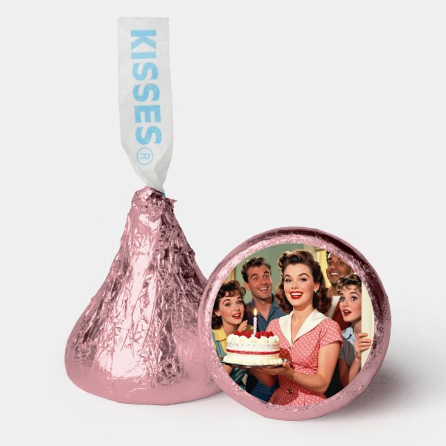 Funny Retro Friends Celebrating a Birthday   Hershey®'s Kisses® (Front)