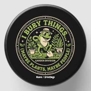 Funny Retro Frog Badge I Bury Things Gardening  Mini Candle Favors