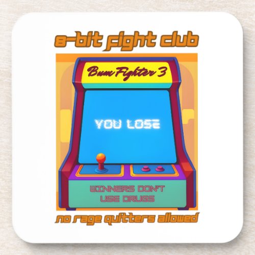 Funny Retro Gaming 80s Arcade 8_Bit Gamer Humor Beverage Coaster