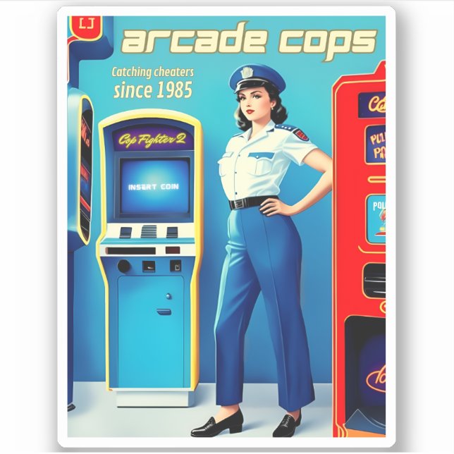 Funny Retro Gaming 80s Arcade 8-Bit Gamer Humor Sticker (Front)