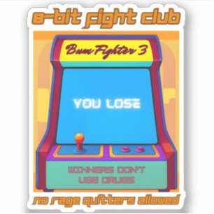 Funny Retro Gaming 80s Arcade 8-Bit Gamer Humor Sticker