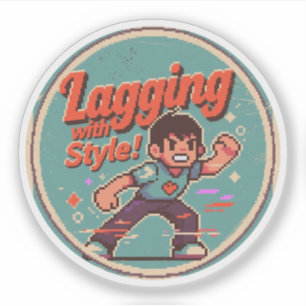 Funny Retro Gaming Design – Lagging with Style! Sticker