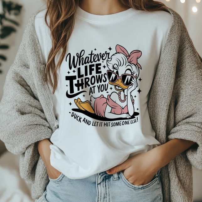 Funny Retro Girly Sassy Duck Life Quote T-Shirt (Funny Retro Girly Sassy Duck Life Quote T-Shirt)